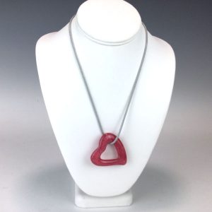 Pink Open Heart Necklace